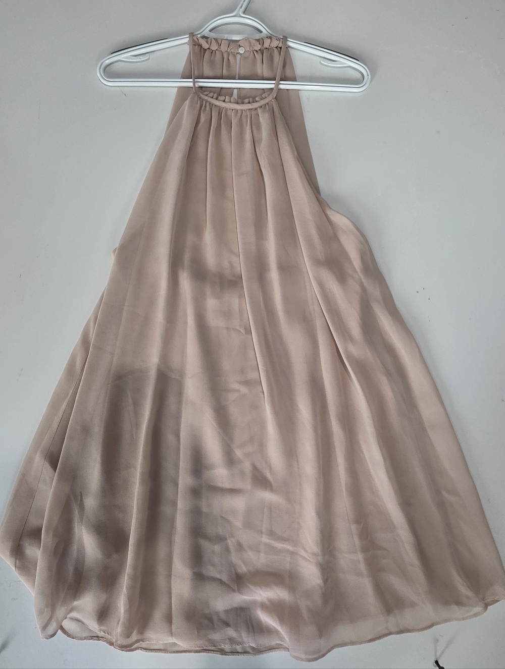 ANGL Blush Halter Chiffon Dress Fairy Style  Peekaboo Back Size M